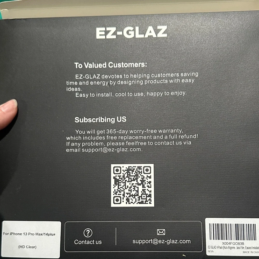 EZ-GLAZ Screen Protector for iPhone 13 Pro Max/14 Plus